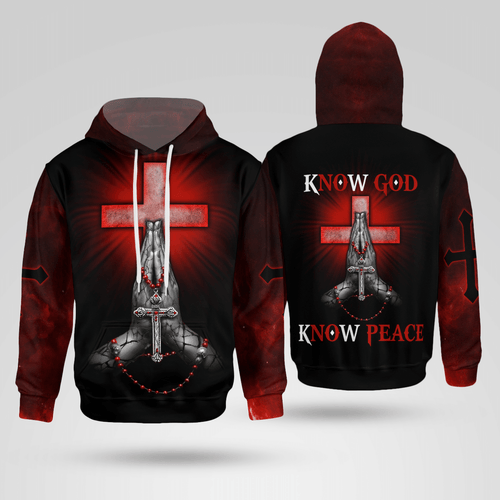 Know God Know Peace Christian - Christ - Jesus - God 3D All Over Print Unisex Hoodie US Size