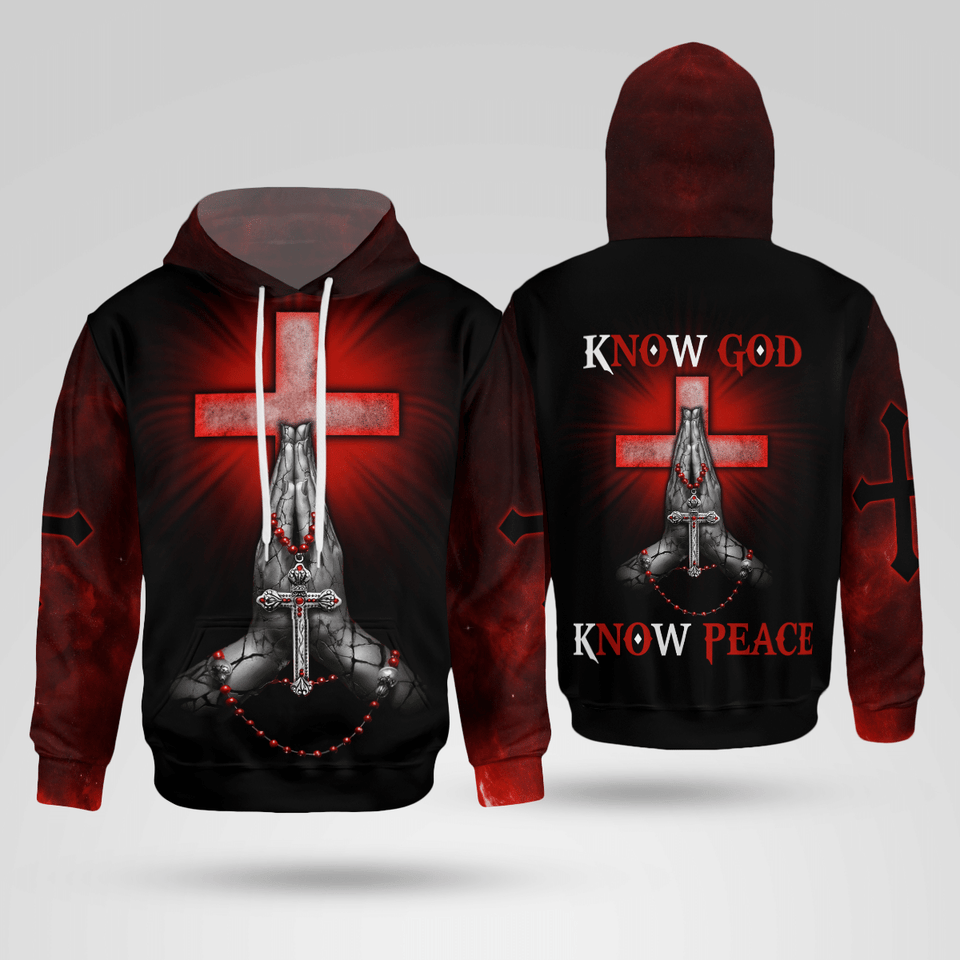 Know God Know Peace Christian - Christ - Jesus - God 3D All Over Print Unisex Hoodie US Size