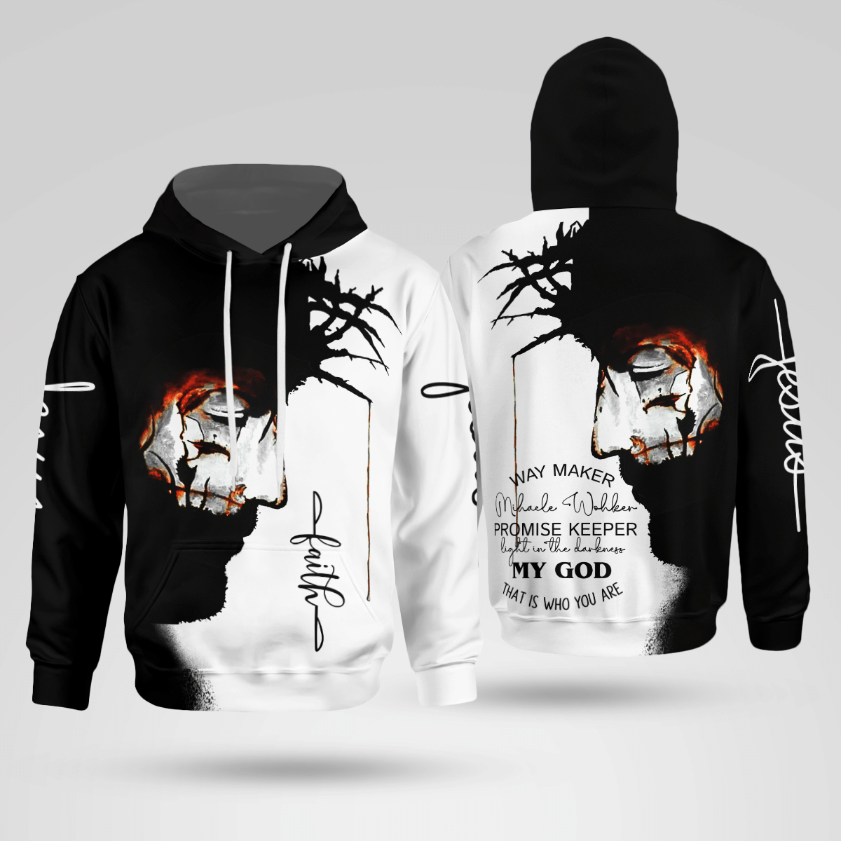 Jesus Way Maker Christian - Christ - Jesus - God 3D All Over Print Unisex Hoodie US Size