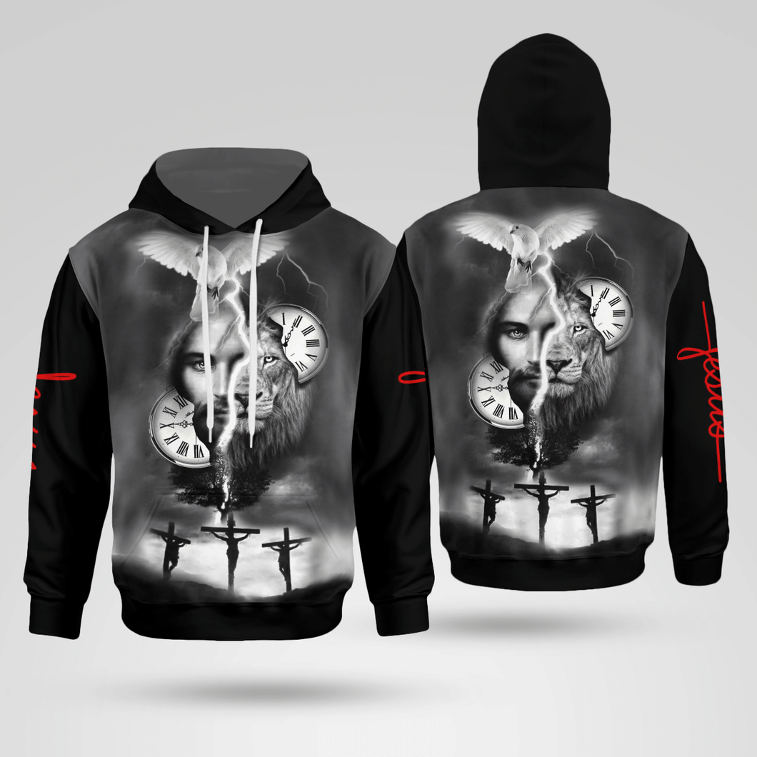 Jesus And Lion Christian - Christ - Jesus - God 3D All Over Print Unisex Hoodie US Size