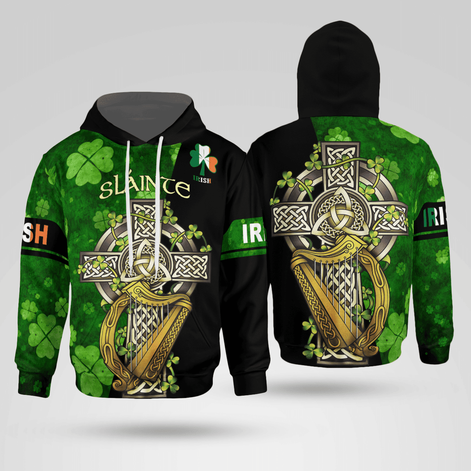 Celtic Cross Jesus Slainte Christian - Christ - Jesus - God 3D All Over Print Unisex Hoodie US Size