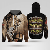 Jesus And Lion Believe In Christian - Christ - Jesus - God 3D All Over Print Unisex Hoodie US Size