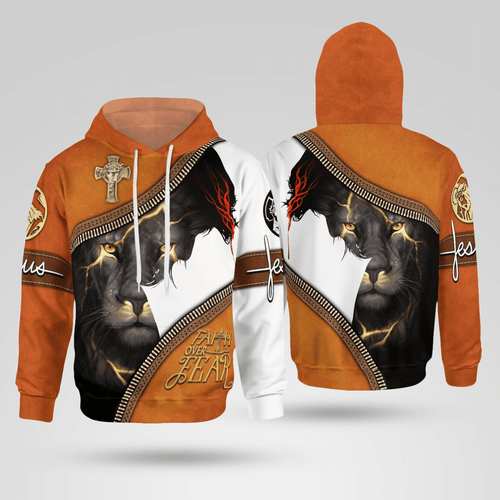 Jesus Lion Faith Over Fear Christian - Christ - Jesus - God 3D All Over Print Unisex Hoodie US Size