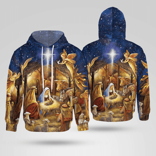 Christmas Eve Christian - Christ - Jesus - God 3D All Over Print Unisex Hoodie US Size