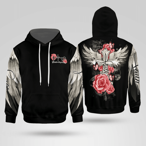 Faith Angel Wings Christian - Christ - Jesus - God 3D All Over Print Unisex Hoodie US Size