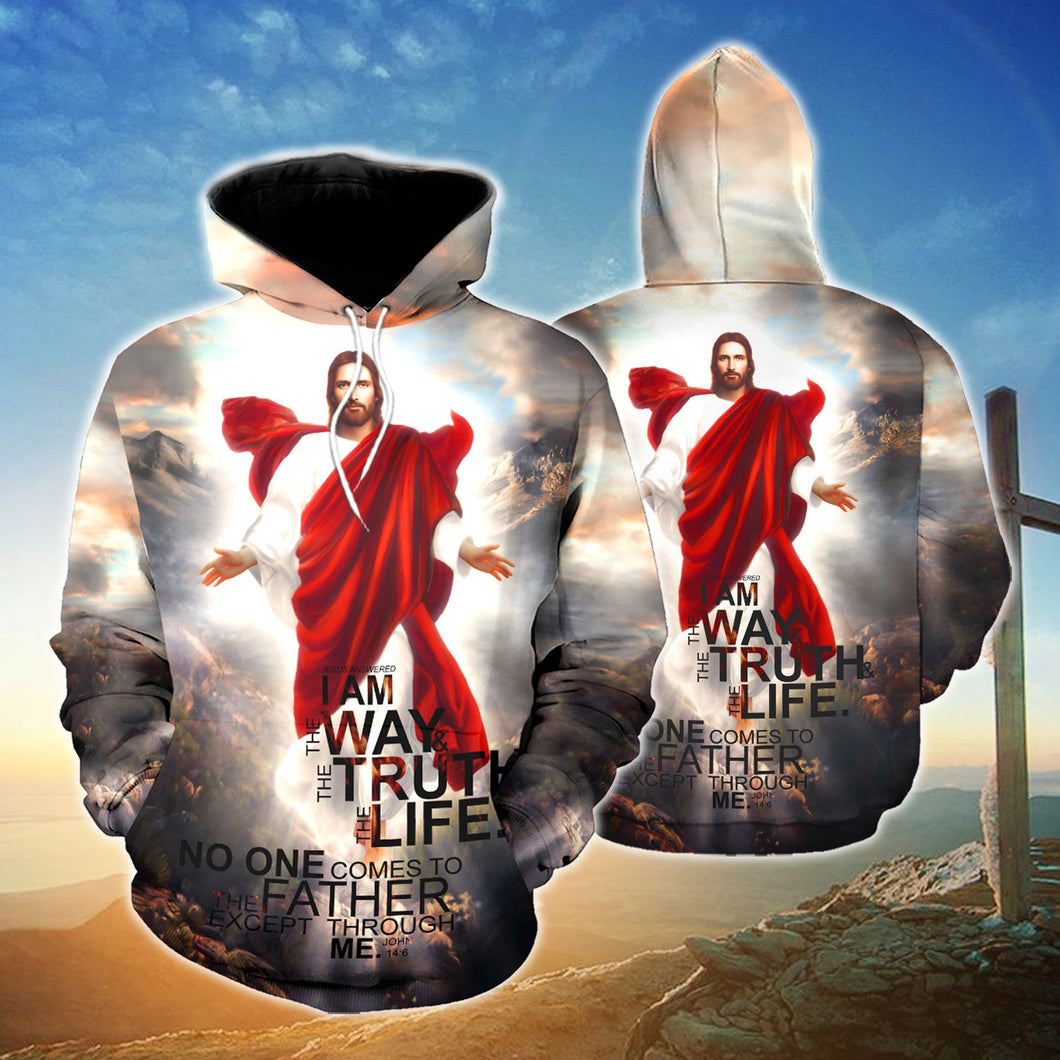 Jesus I Am The Way Christian - Christ - Jesus - God 3D All Over Print Unisex Hoodie US Size