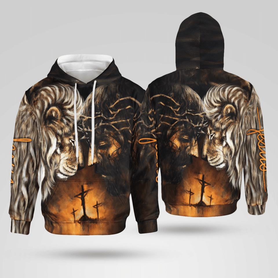 Jesus And Lion Christian - Christ - Jesus - God 3D All Over Print Unisex Hoodie US Size