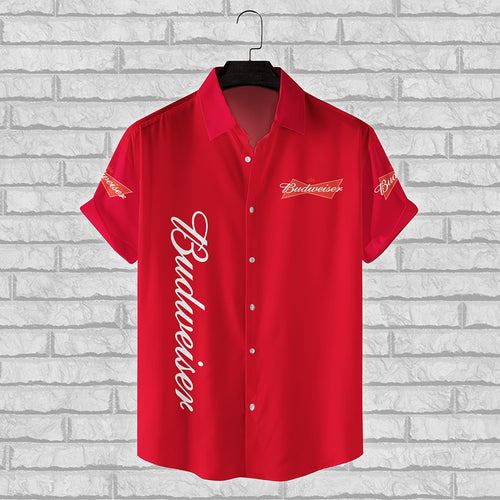 Budweiser Beer All Over Print 3D Hawaiian Shirt