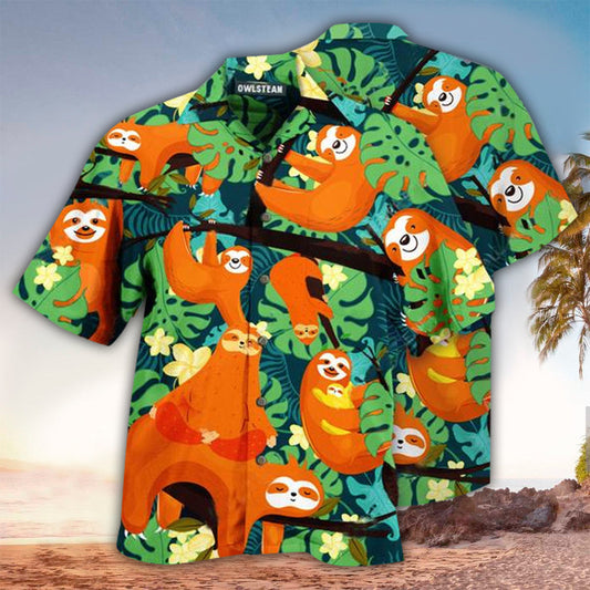 Sloth Hawaiian Shirt, Sloth Shirt For Sloth Lover, Hawaii Shirt Men, Aloha Shirt
