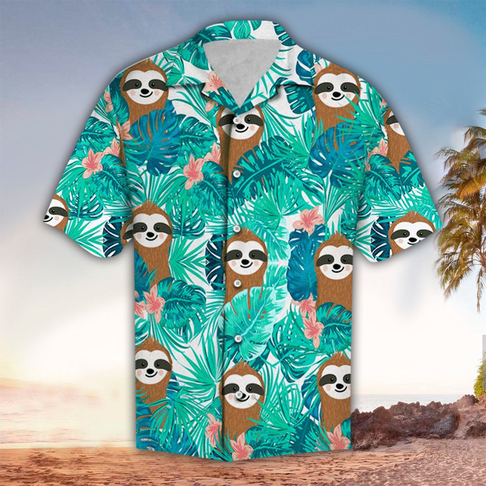 Sloth Shirt, Sloth Hawaiian Shirt For Sloth Lovers, Hawaii Shirt Men, Aloha Shirt