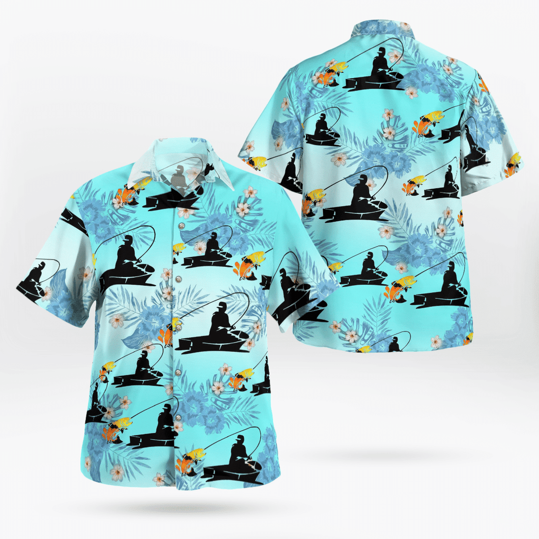 Fishing Fisherman All Over Print 3D Aloha Summer Beach Hawaiian Shirt