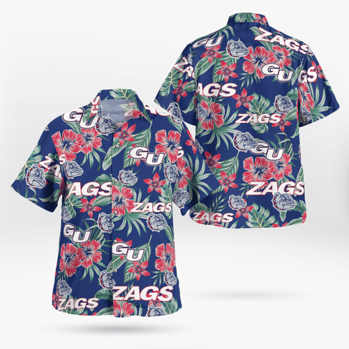 Gonzaga Bulldogs All Over Print 3D Aloha Summer Beach Hawaiian Shirt