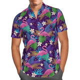 Flowers Flamingo  Purple Unique Design Unisex Hawaiian Shirt For Men And Women Dhc17064096