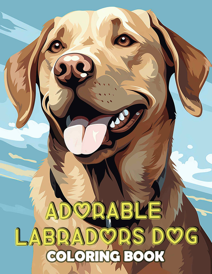 Adorable Labradors Dog 30 Pages Printable Coloring Book