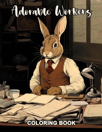 Adorable Workers 30 Pages Printable Coloring Book