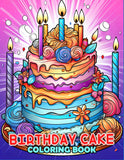 Birthday Cake 30 Pages Printable Coloring Book