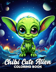 Chibi Cute Alien 30 Pages Printable Coloring Book