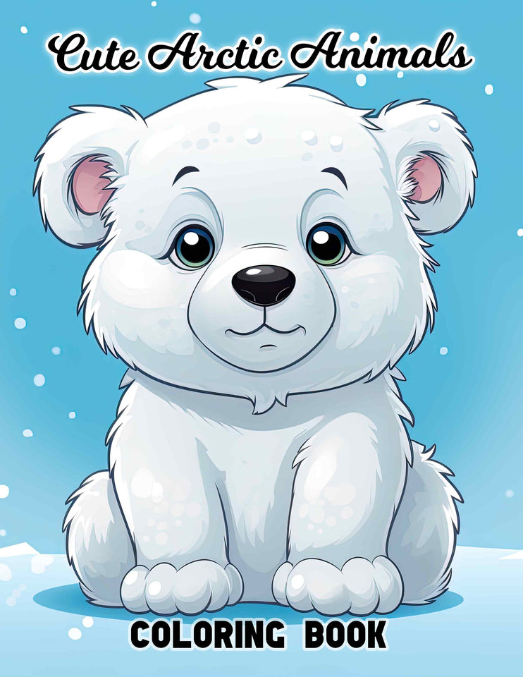 Cute Arctic Animals 30 Pages Printable Coloring Book