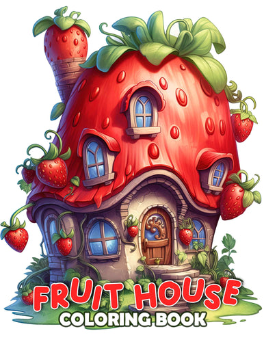 Fruit House 30 Pages Printable Coloring Book