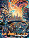 Futuristic City 30 Pages Printable Coloring Book