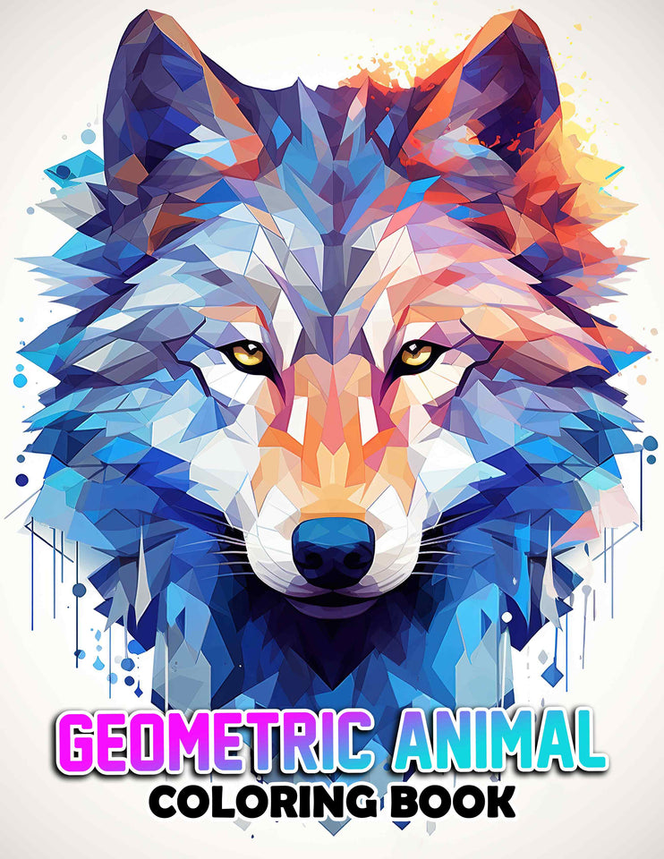 Geometric Animal 30 Pages Printable Coloring Book