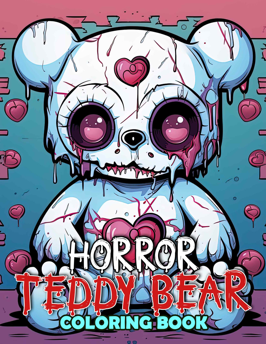 Horror Teddy Bear 30 Pages Printable Coloring Book