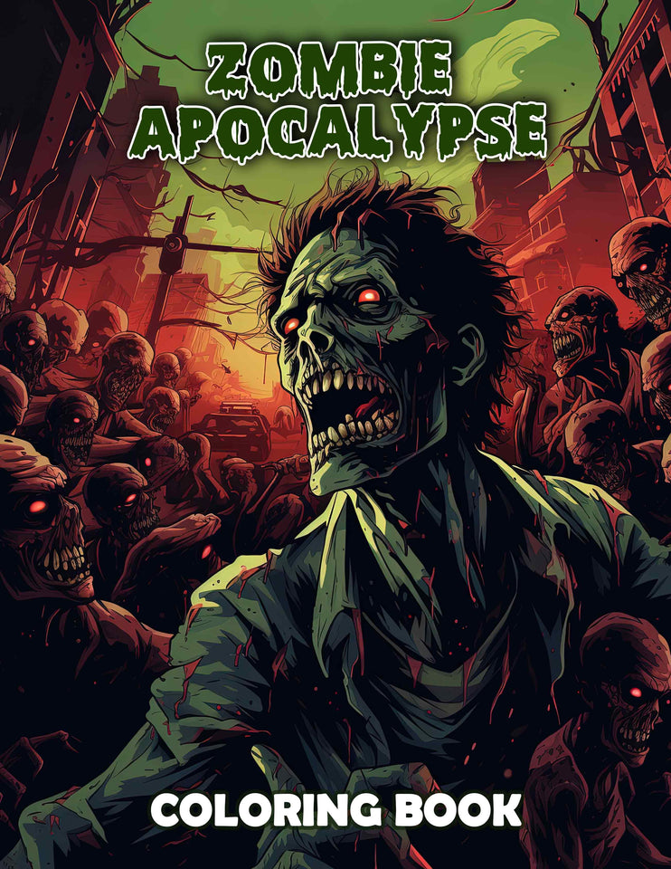 Zombie Apocalypse 30 Pages Printable Coloring Book