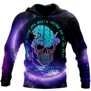 Unisex Hoodie All Over Print Skull Gifts Blue Jaguar Love Skull Unisex Hoodie