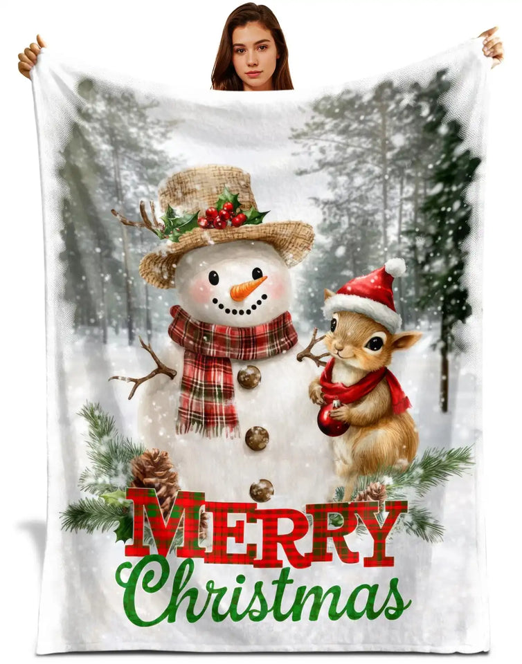 Merry Christmas Red Truck Blanket – Rustic Buffalo Plaid Holiday Throw (Copy)