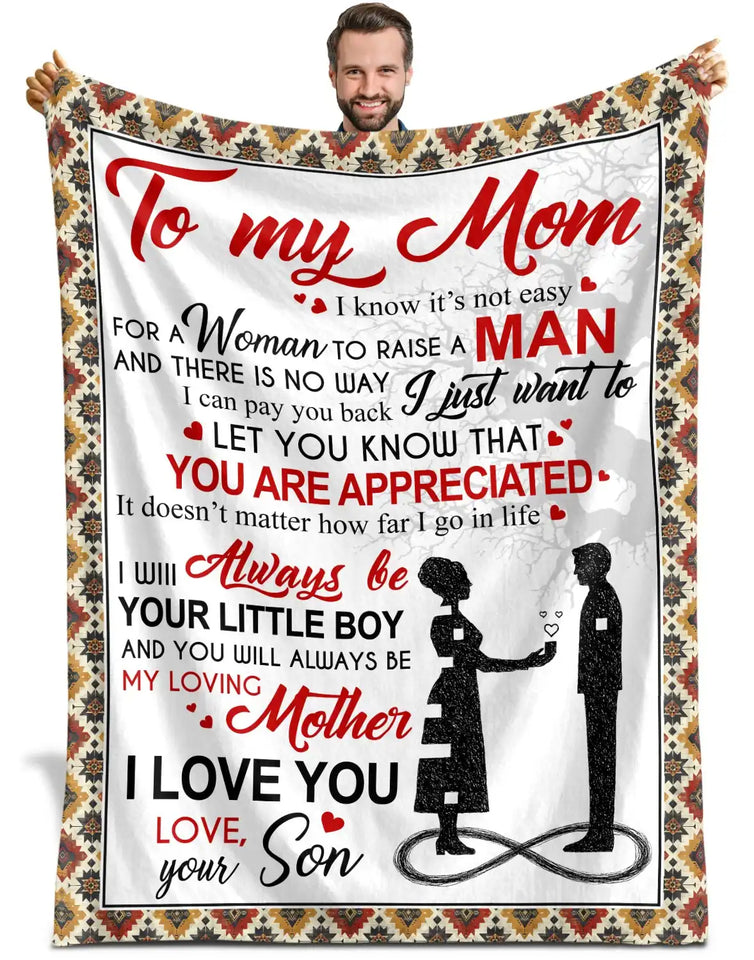 Personalized Mom Blanket From Son – Mother Son Appreciation Gift