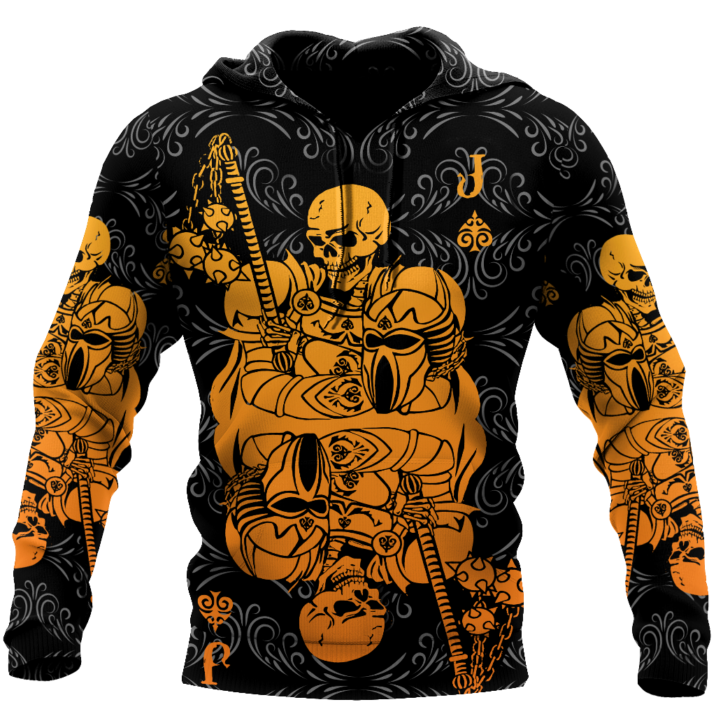 Unisex Hoodie All Over Print Skull Gifts Samurai Skull Poker Over Printed Unisex Hoodie