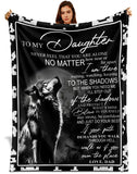 Personalized Daughter Blanket From Dad – Black Wolf Inspirational Gift