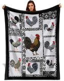 Rooster Blanket – Farmhouse Chicken Patchwork Throw