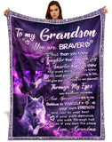 Personalized Grandson Blanket – Custom Name Gift from Grandma