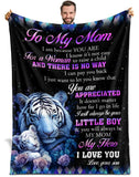 Personalized Mom Blanket – White Tiger Custom Gift
