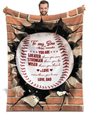 Personalized Son Baseball Blanket From Dad – Inspirational Sports Gift