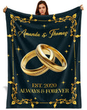 Personalized Couple Blanket – Custom Names & Anniversary Year Gift