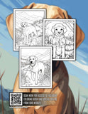 Adorable Labradors Dog 30 Pages Printable Coloring Book