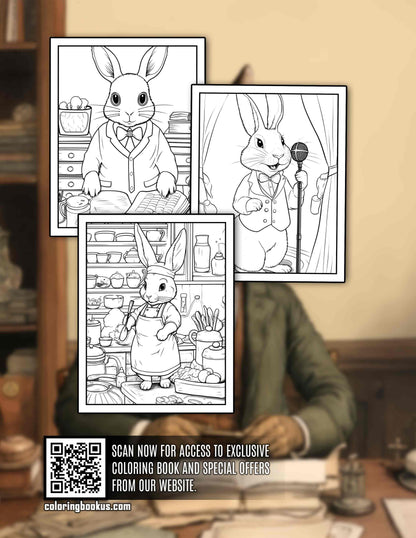 Adorable Workers 30 Pages Printable Coloring Book