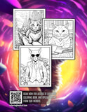 Cat In Multiverse 30 Pages Printable Coloring Book