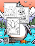 Cute Arctic Animals 30 Pages Printable Coloring Book