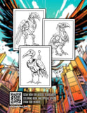 Futuristic Robot Bird 30 Pages Printable Coloring Book