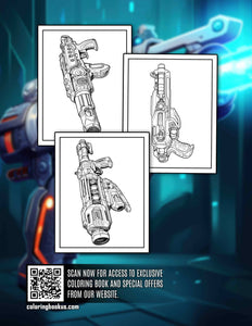 Futuristic Weapon 30 Pages Printable Coloring Book