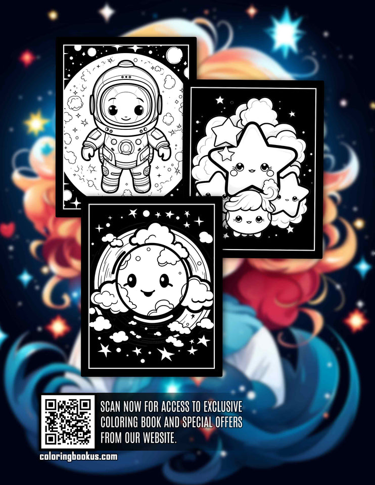 Sparkle Galaxy 30 Pages Printable Coloring Book