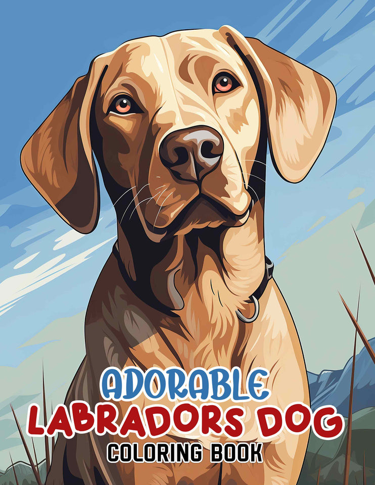 Adorable Labradors Dog 30 Pages Printable Coloring Book