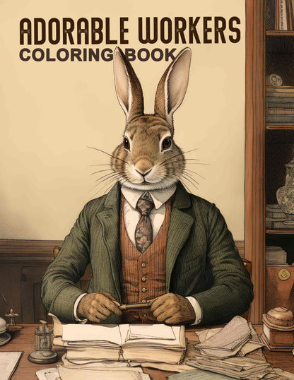 Adorable Workers 30 Pages Printable Coloring Book