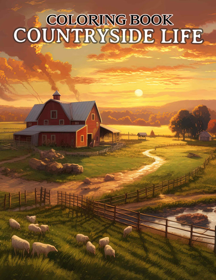 Countryside Life 30 Pages Printable Coloring Book