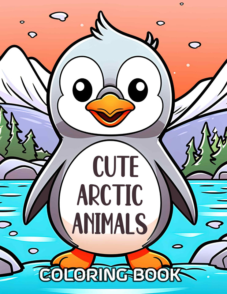 Cute Arctic Animals 30 Pages Printable Coloring Book