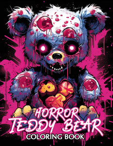 Horror Teddy Bear 30 Pages Printable Coloring Book