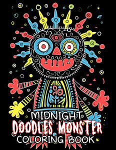 Midnight Doodles Monster 30 Pages Printable Coloring Book